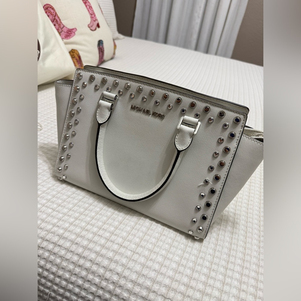 Michael Kors Ivory Studded Tote